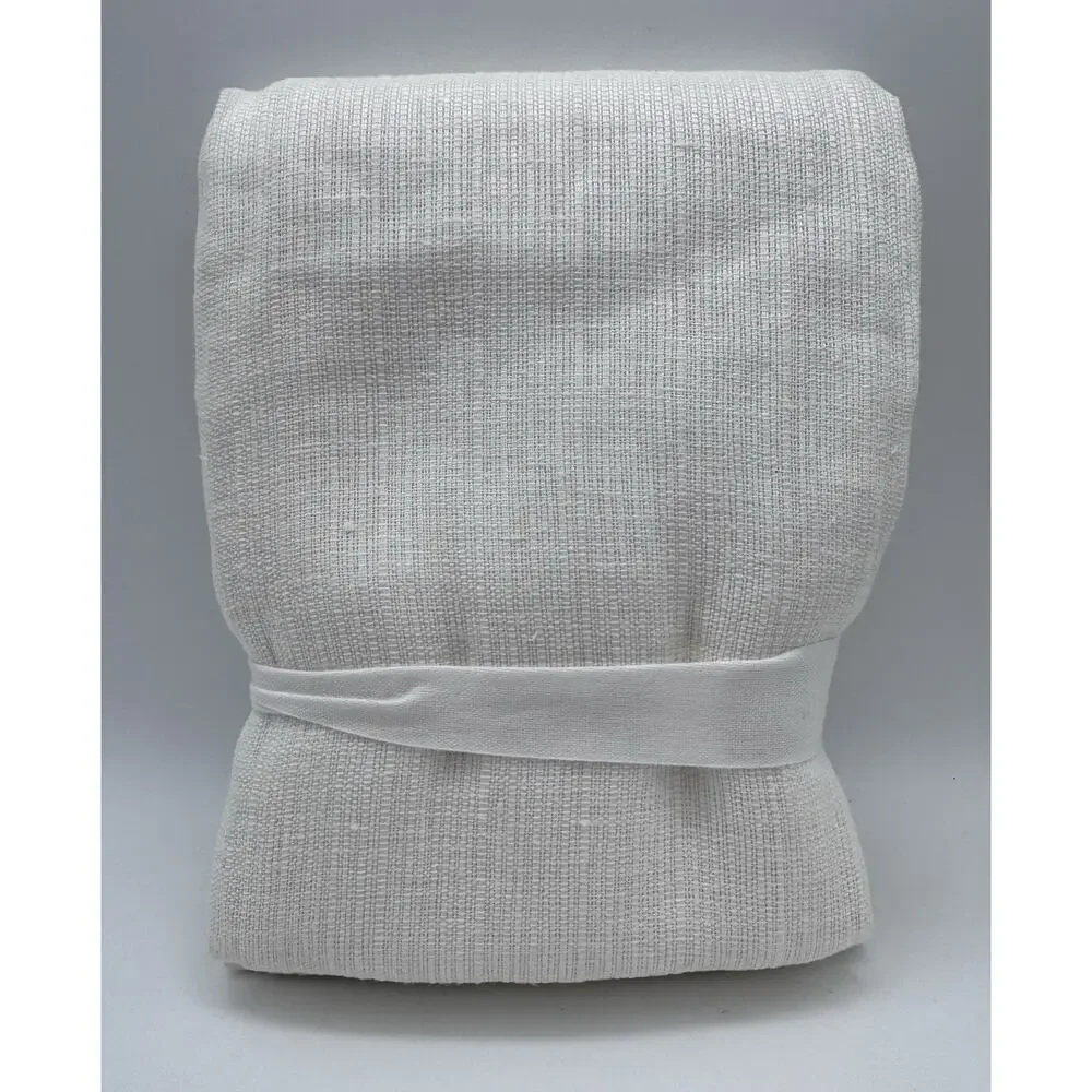 Pottery Barn King Sham White European Linen Ribbed 36